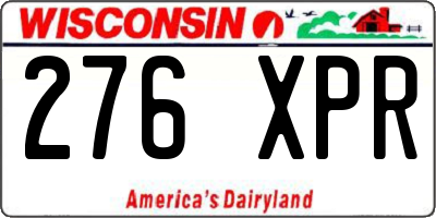 WI license plate 276XPR
