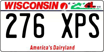 WI license plate 276XPS