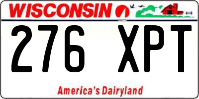 WI license plate 276XPT
