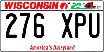 WI license plate 276XPU