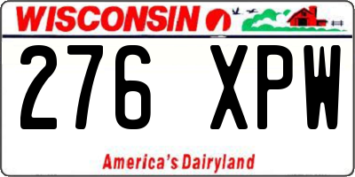WI license plate 276XPW