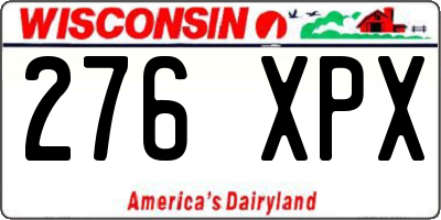 WI license plate 276XPX