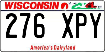 WI license plate 276XPY