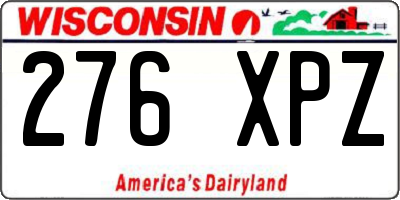 WI license plate 276XPZ
