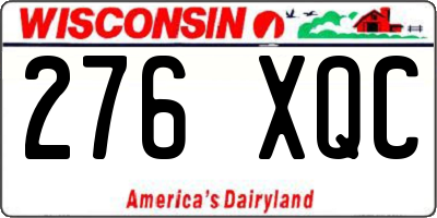 WI license plate 276XQC