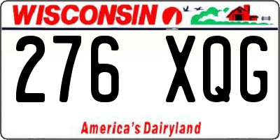 WI license plate 276XQG