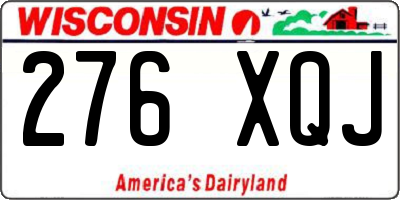 WI license plate 276XQJ