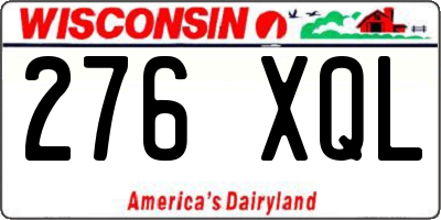 WI license plate 276XQL