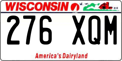 WI license plate 276XQM
