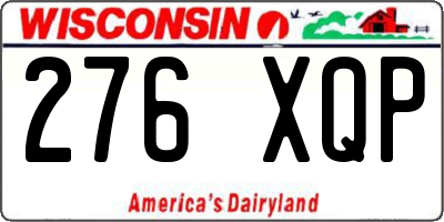 WI license plate 276XQP
