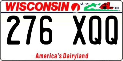 WI license plate 276XQQ