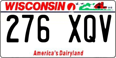 WI license plate 276XQV