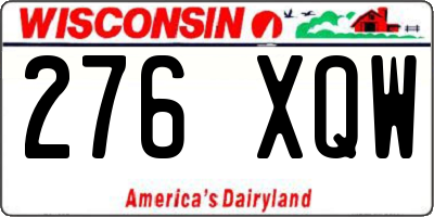 WI license plate 276XQW