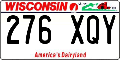 WI license plate 276XQY