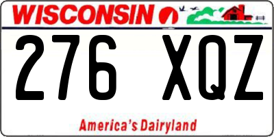 WI license plate 276XQZ