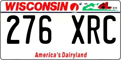 WI license plate 276XRC