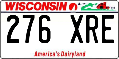 WI license plate 276XRE