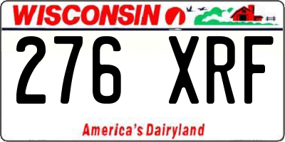 WI license plate 276XRF