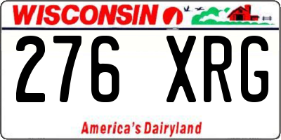 WI license plate 276XRG