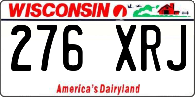 WI license plate 276XRJ
