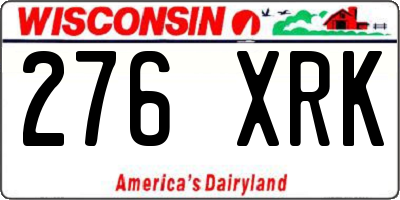 WI license plate 276XRK