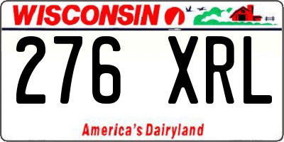 WI license plate 276XRL