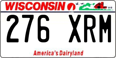 WI license plate 276XRM