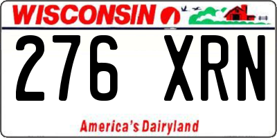 WI license plate 276XRN