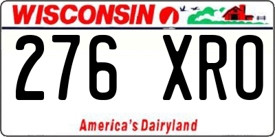 WI license plate 276XRO