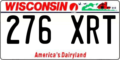 WI license plate 276XRT