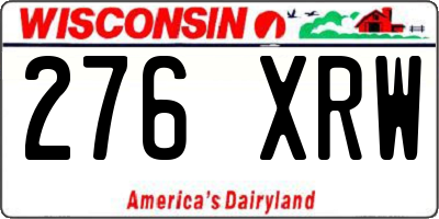 WI license plate 276XRW