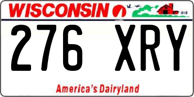 WI license plate 276XRY