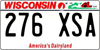 WI license plate 276XSA
