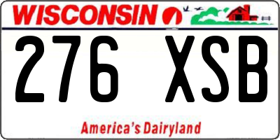 WI license plate 276XSB