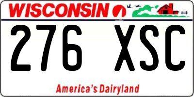 WI license plate 276XSC