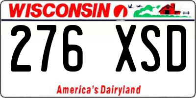 WI license plate 276XSD