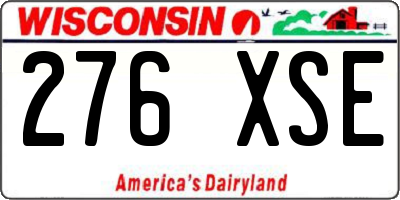 WI license plate 276XSE
