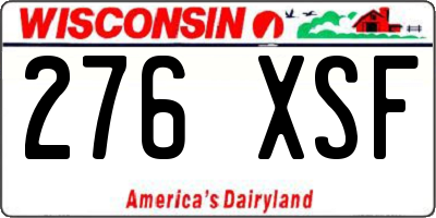 WI license plate 276XSF