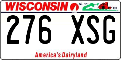 WI license plate 276XSG