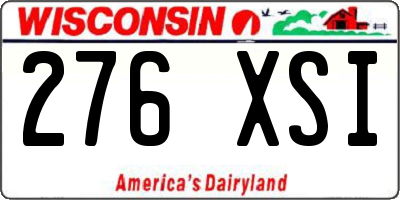 WI license plate 276XSI