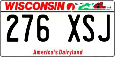 WI license plate 276XSJ