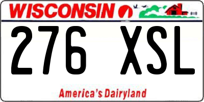 WI license plate 276XSL