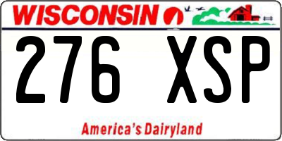 WI license plate 276XSP