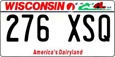 WI license plate 276XSQ