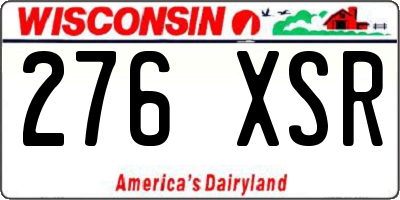 WI license plate 276XSR