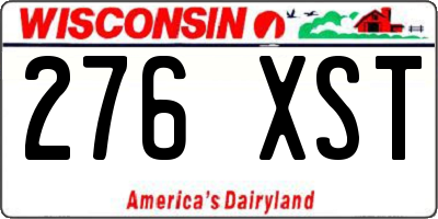 WI license plate 276XST