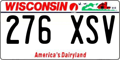 WI license plate 276XSV