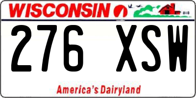 WI license plate 276XSW