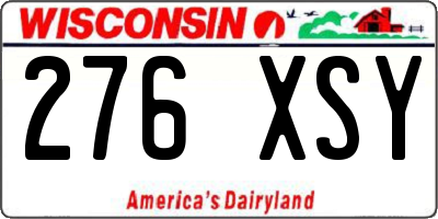 WI license plate 276XSY