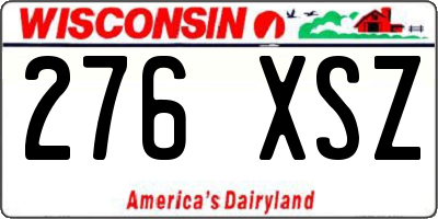 WI license plate 276XSZ